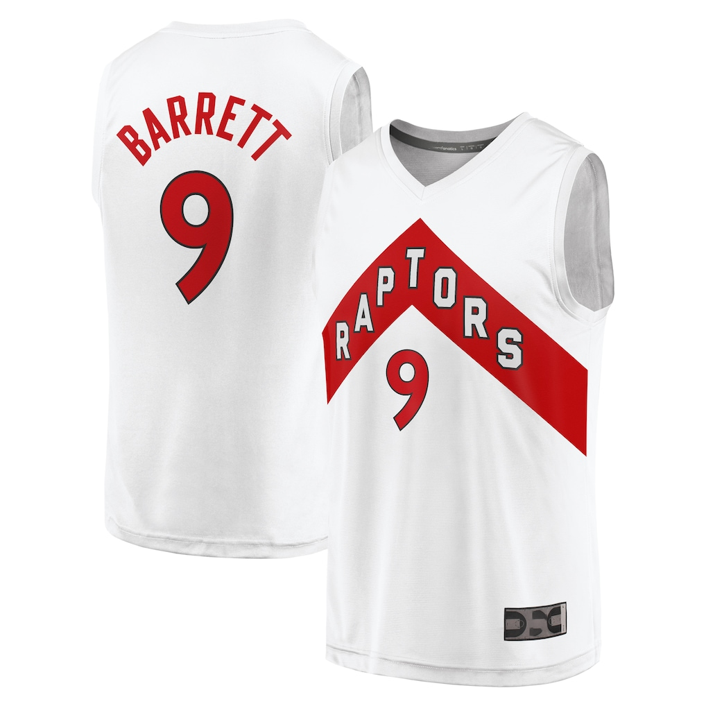 Friene T.Raptors #9 RJ Barrett White Fast Break Player Jerseys - Association Edition