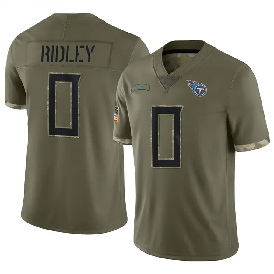 Friene T.Titans #0 Calvin Ridley Player Olive Salute To Service Limited Stitched Jerseys
