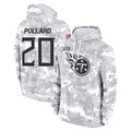 Friene T.Titans #20 Tony Pollard Player Arctic Camo Salute To Service Hoodies Game Stitched Jerseys