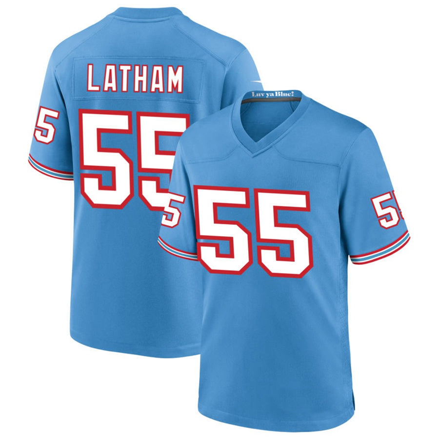 Friene T.Titans #55 JC Latham Player Blue Throwback Alternate Game Stitched Jerseys