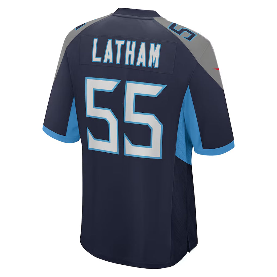 Friene T.Titans #55 JC Latham Player Navy Home Game Stitched Jerseys