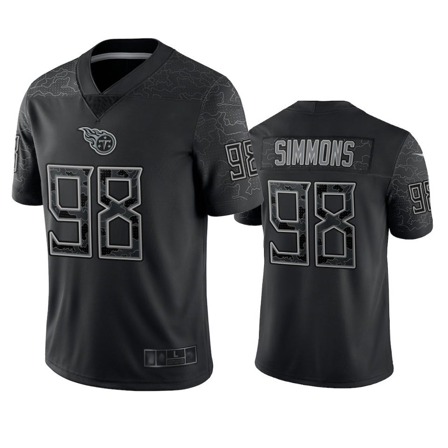 Friene T.Titans #98 Jeffery Simmons Player Black RFLCTV Limited Stitched Jerseys