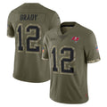 Friene TB.Buccaneers #12 Tom Brady Player Olive Salute To Service Limited Stitched Jerseys