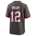 Friene TB.Buccaneers #12 Tom Brady Player Pewter Home Game Stitched Jerseys