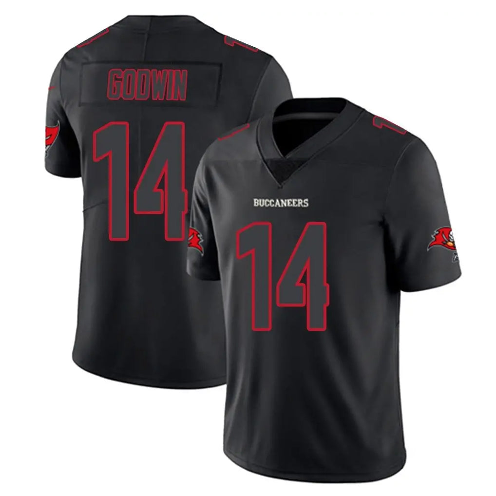 Friene TB.Buccaneers #14 Chris Godwin Jr. Player Black Impact Limited Home Game Stitched Jerseys