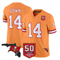 Friene TB.Buccaneers #14 Chris Godwin Jr. Player Orange 50th Season Vapor Limited Home Game Stitched Jerseys