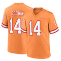 Friene TB.Buccaneers #14 Chris Godwin Jr. Player Orange Throwback Home Game Stitched Jerseys