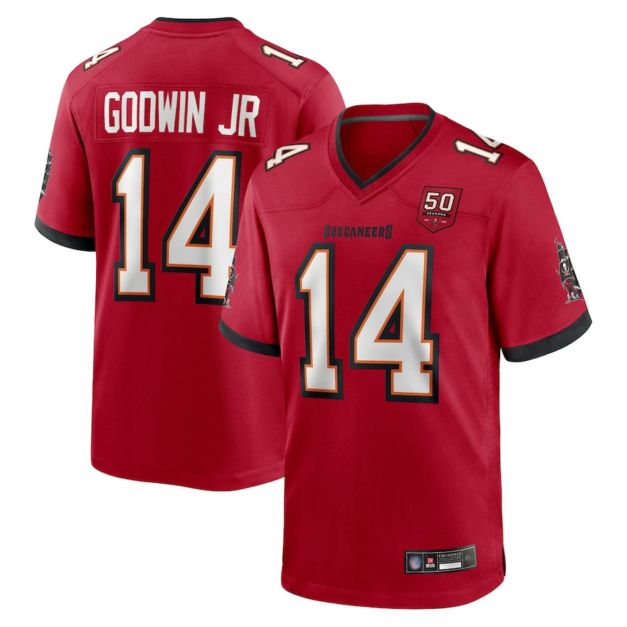 Friene TB.Buccaneers #14 Chris Godwin Jr. Player Red 50th Anniversary Game Stitched Jerseys
