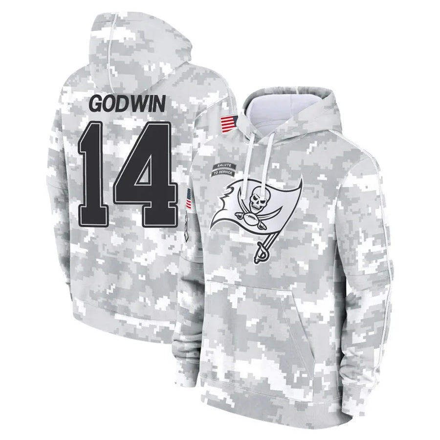 Friene TB.Buccaneers #14 Chris Godwin Jr. Player Salute to Service Hoodies Stitched Jerseys