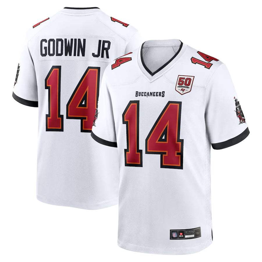 Friene TB.Buccaneers #14 Chris Godwin Jr. Player White 50th Anniversary Game Stitched Jerseys