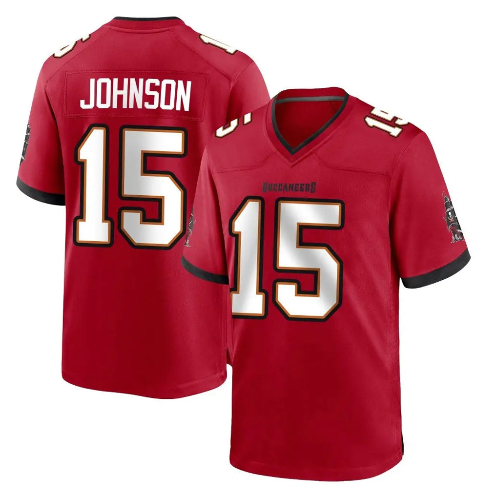 Friene TB.Buccaneers #15 Tez Johnson Player Red Home Game Stitched Jerseys
