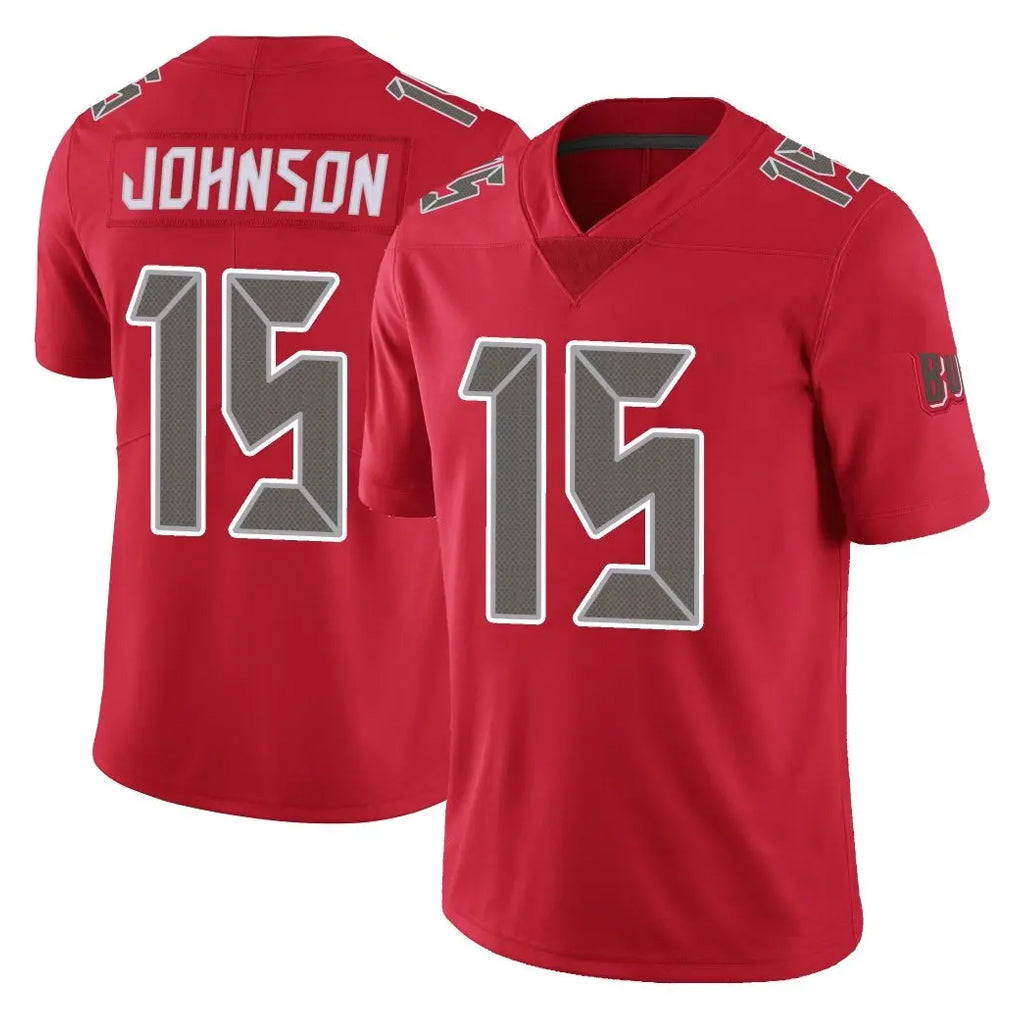 Friene TB.Buccaneers #15 Tez Johnson Player Red Limited Color Rush Home Game Stitched Jerseys