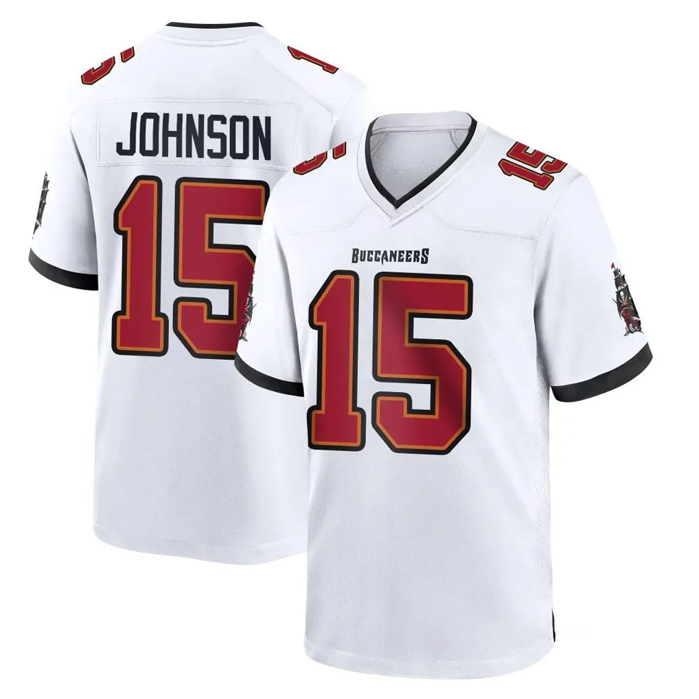 Friene TB.Buccaneers #15 Tez Johnson Player White Home Game Stitched Jerseys