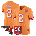 Friene TB.Buccaneers #2 Emeka Egbuka Player Orange 50th Season Vapor Limited Home Game Stitched Jerseys