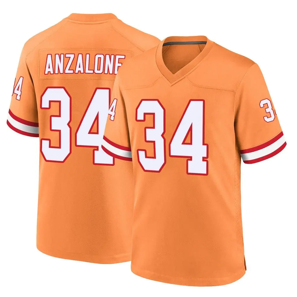 Friene TB.Buccaneers #34 Alex Anzalone Player Orange Throwback Home Game Stitched Jerseys
