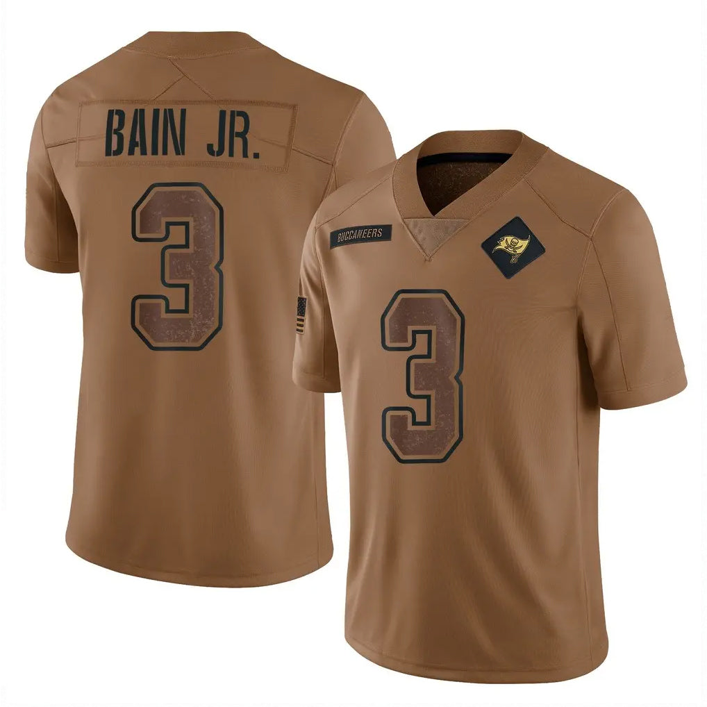 Friene TB.Buccaneers #3 Rueben Bain Jr. Player Brown Limited Salute To Service Home Game Stitched Jerseys