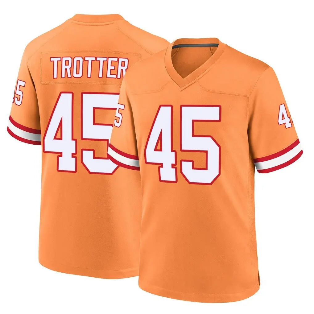 Friene TB.Buccaneers #45 Josiah Trotte Player Orange Throwback Home Game Stitched Jerseys