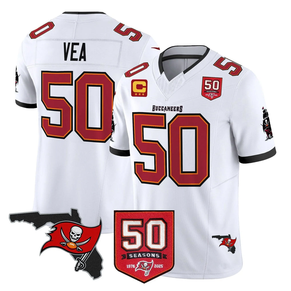 Friene TB.Buccaneers #50 Vita Vea Player White Limited 2026 Season Vapor F.U.S.E. Home Game Stitched Jerseys
