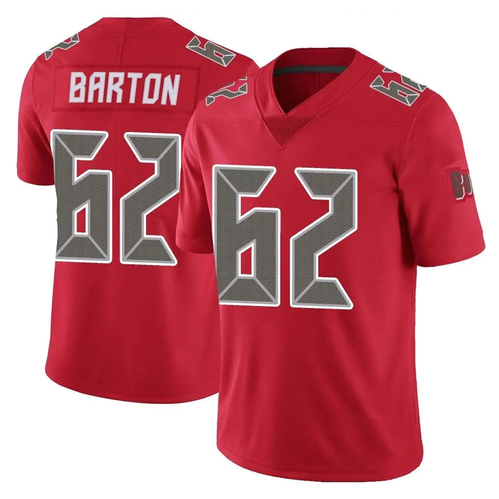 Friene TB.Buccaneers #62 Graham Barton Player Red Limited Color Rush Home Game Stitched Jerseys