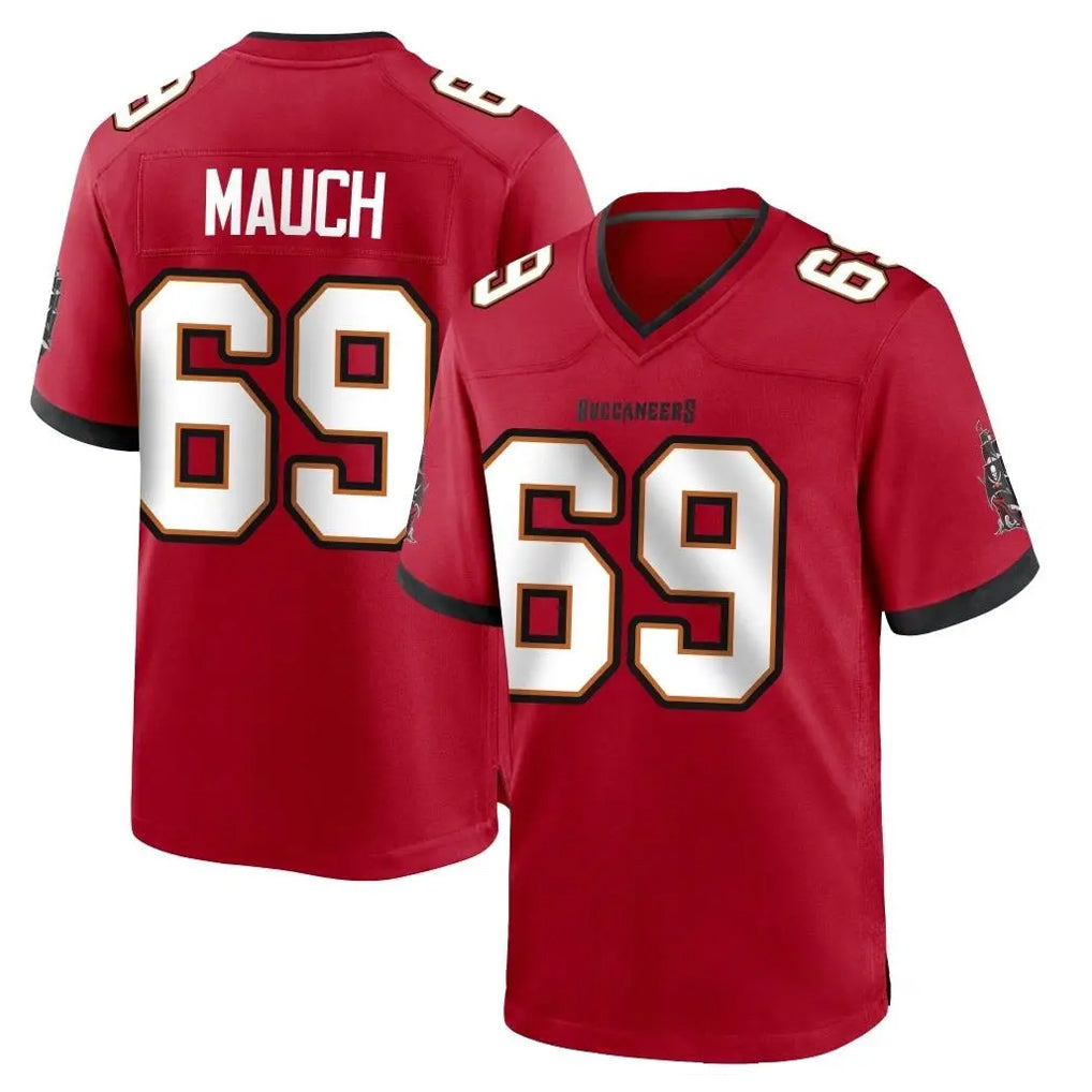 Friene TB.Buccaneers #69 Cody Mauch Player Red Home Game Stitched Jerseys