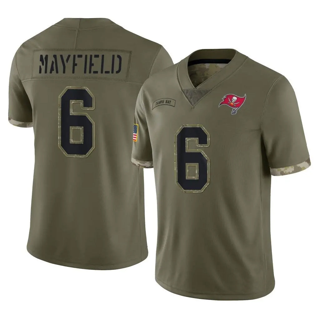 Friene TB.Buccaneers #6 Baker Mayfield Player Olive Salute To Service Stitched Jerseys