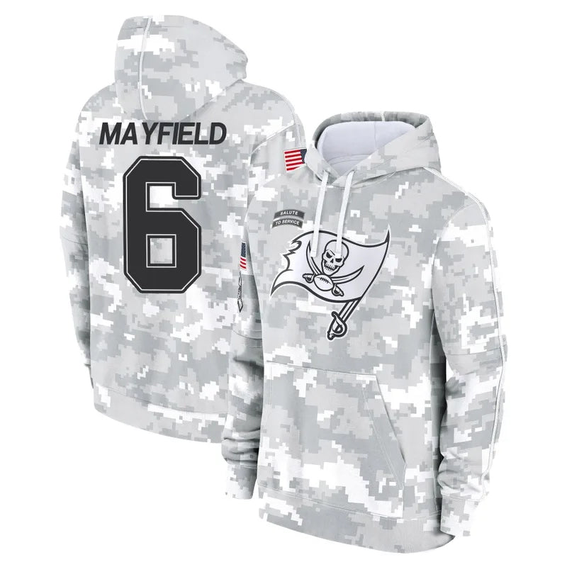 Friene TB.Buccaneers #6 Baker Mayfield Player Salute to Service Hoodies & T-Shirts Football Jerseys