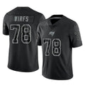 Friene TB.Buccaneers #78 Tristan Wirfs Player Black Reflective Limited Home Game Stitched Jerseys