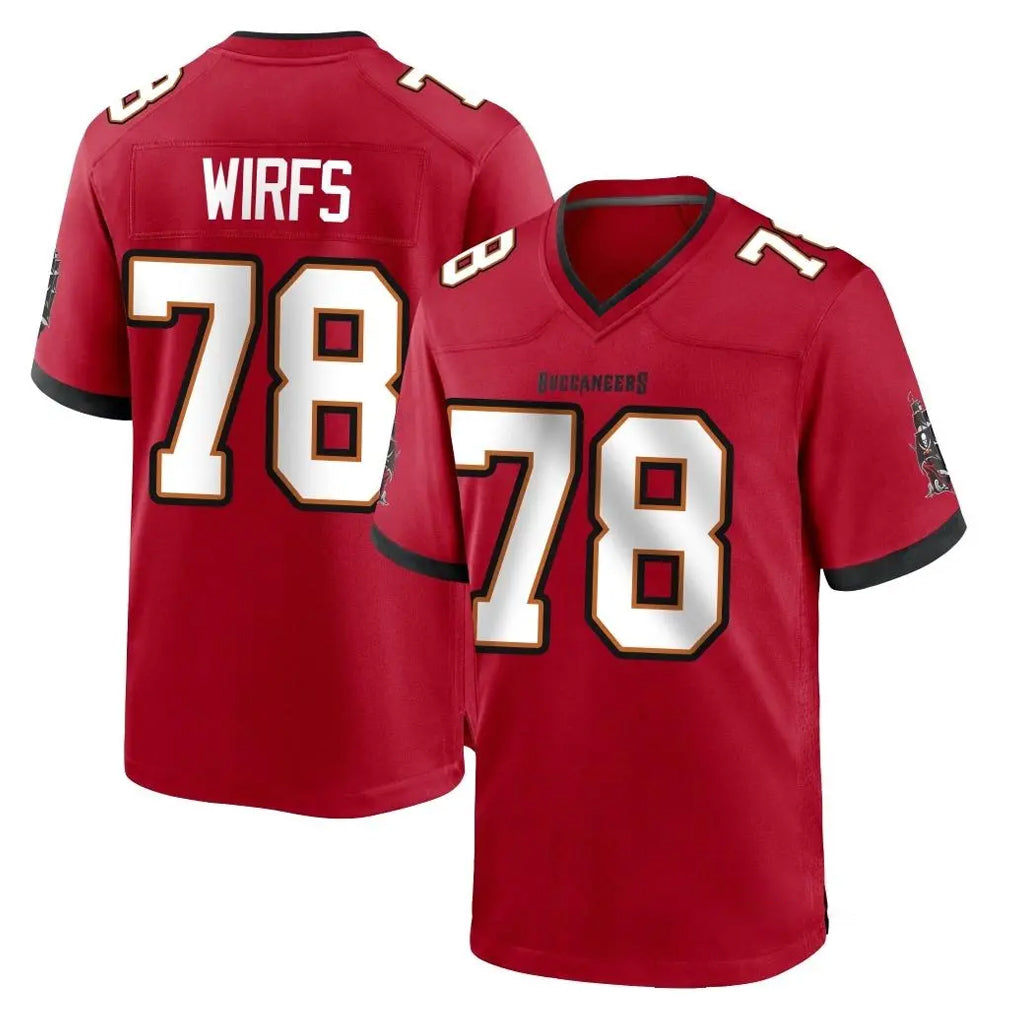Friene TB.Buccaneers #78 Tristan Wirfs Player Red Home Game Stitched Jerseys