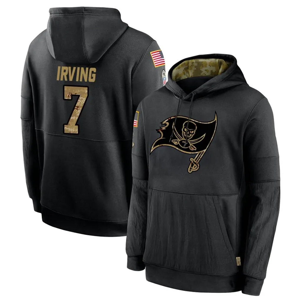 Friene TB.Buccaneers #7 Bucky Irving Player Black Salute to Service Hoodies Stitched Jerseys