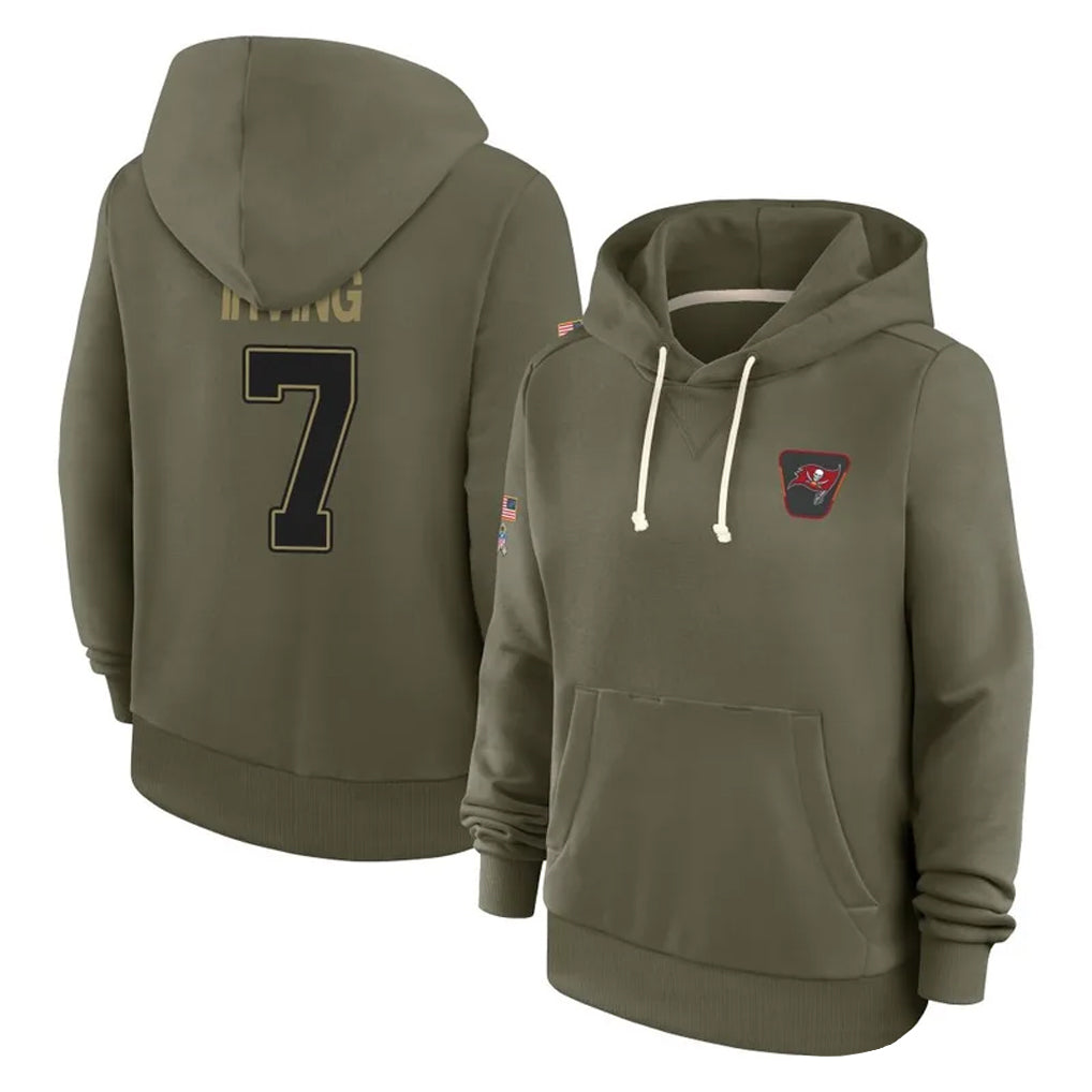 Friene TB.Buccaneers #7 Bucky Irving Player Olive Salute To Service Hoodies Football Jerseys