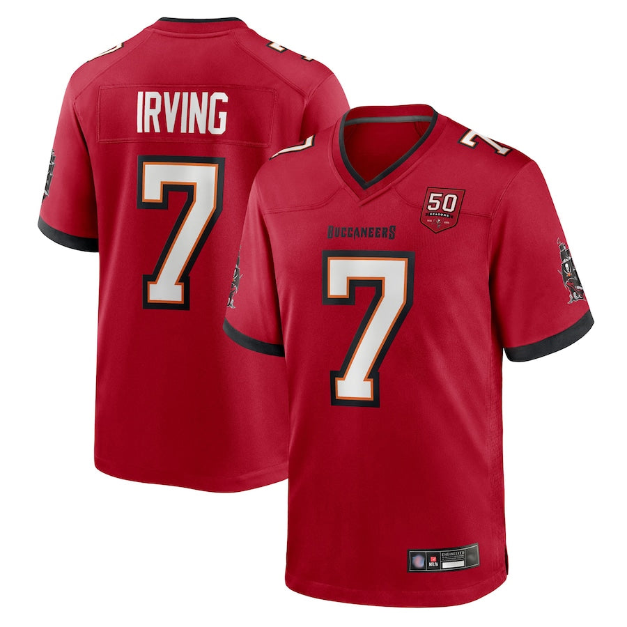 Friene TB.Buccaneers #7 Bucky Irving Player Red 50th Anniversary Game Stitched Jerseys