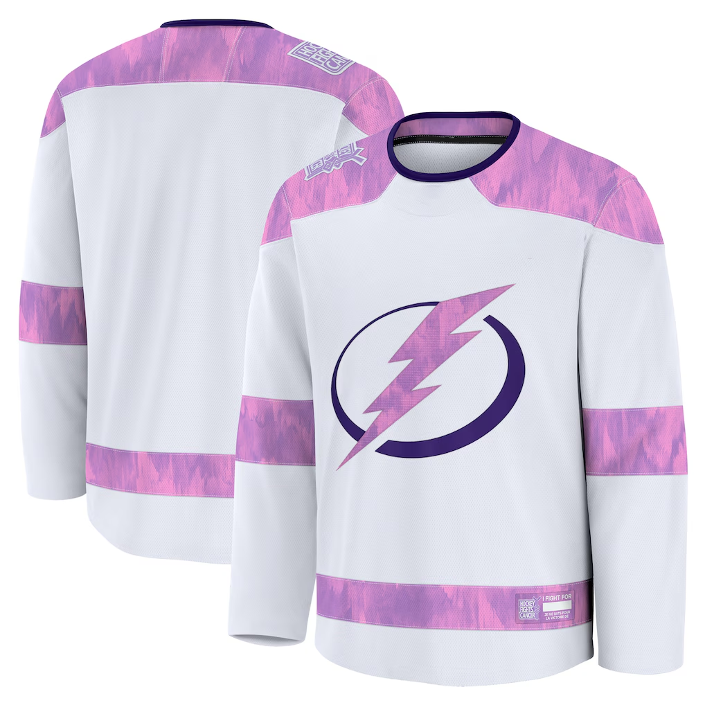 Friene TB.Lightning White 2024 Hockey Fights Cancer Practice Jerseys