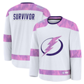 Friene TB.Lightning White Hockey Fights Cancer Survivor Practice Jerseys