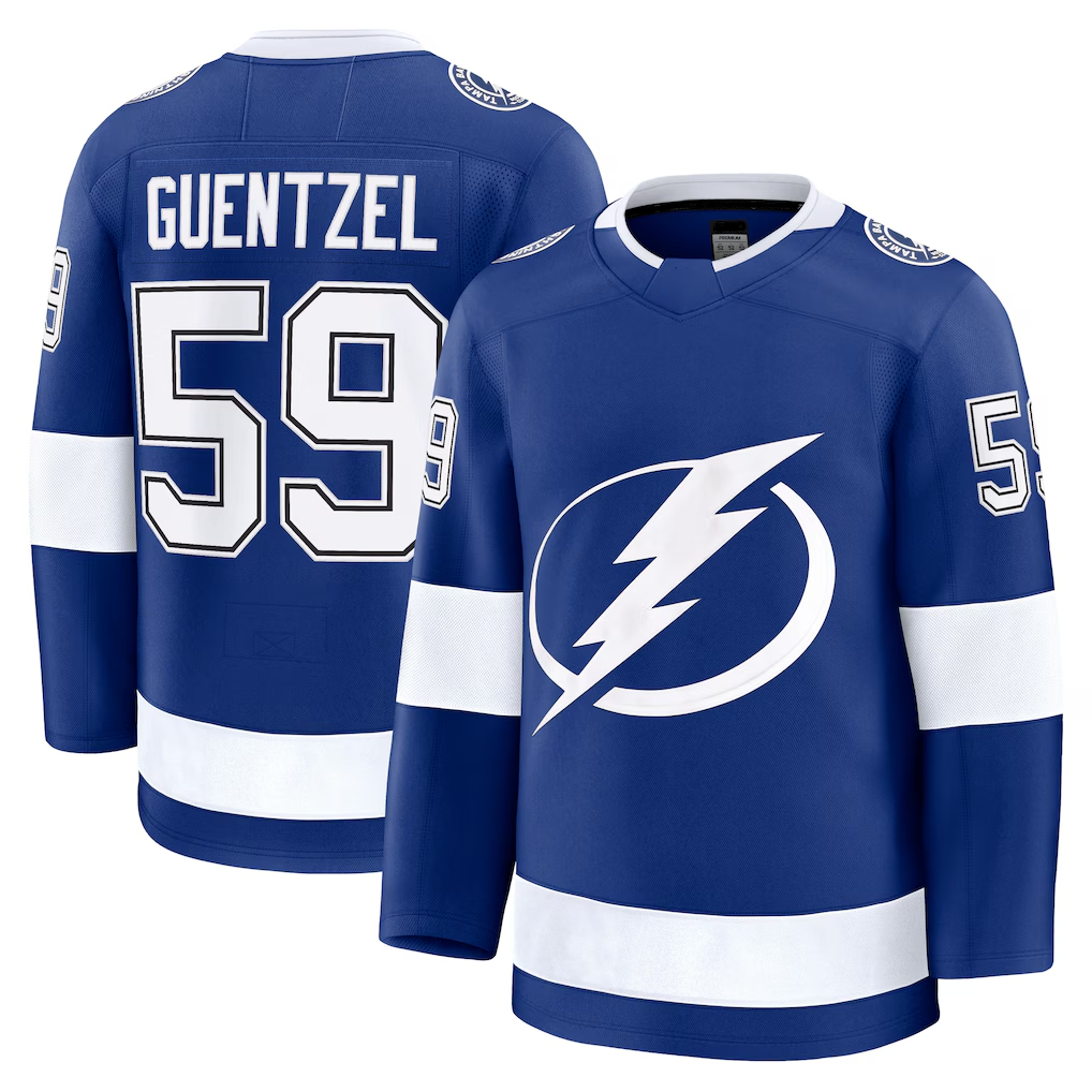 Friene TB.Lightning #59 Jake Guentzel Blue Home Premium Jerseys