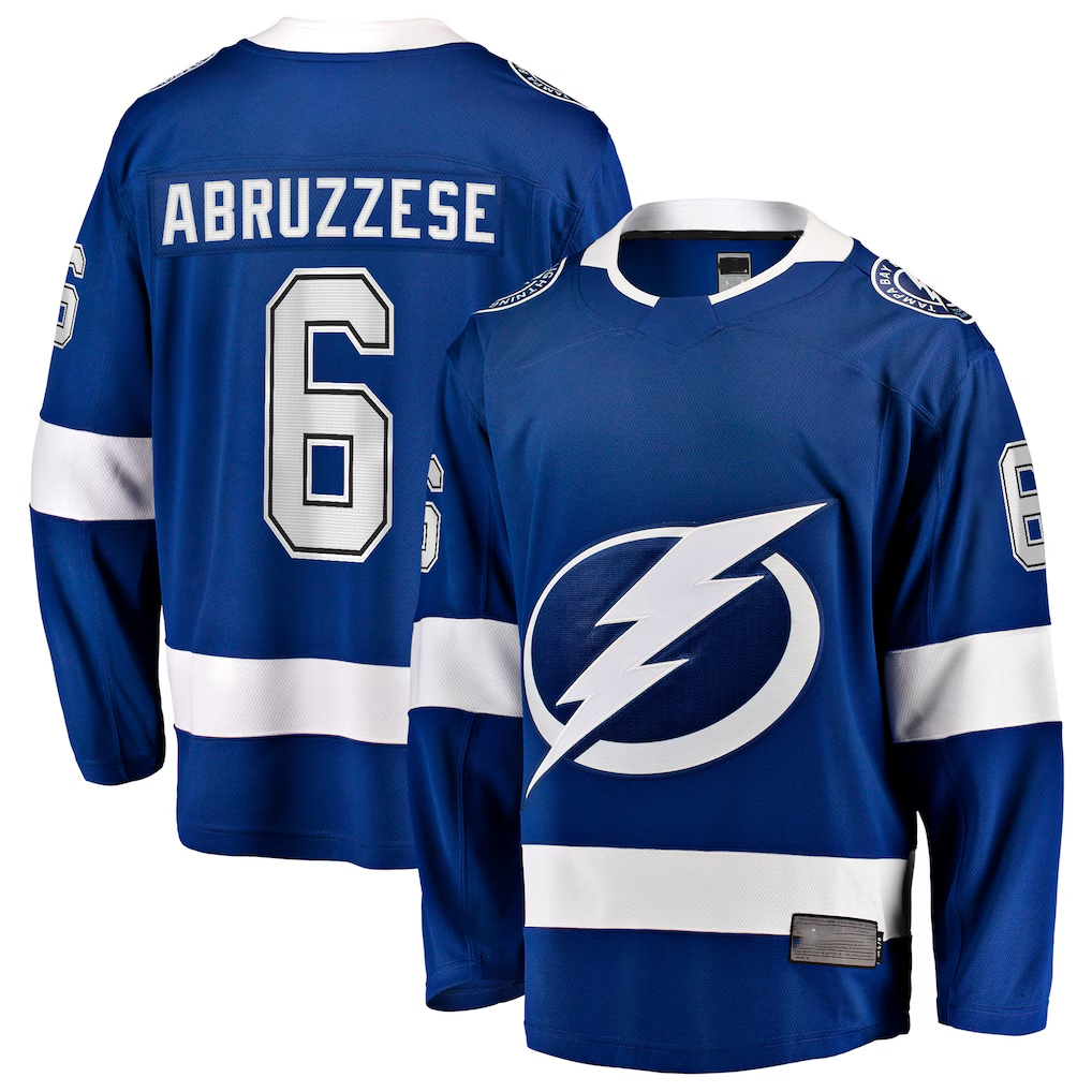Friene TB.Lightning #6 Nick Abruzzese Blue Home Breakaway Jerseys