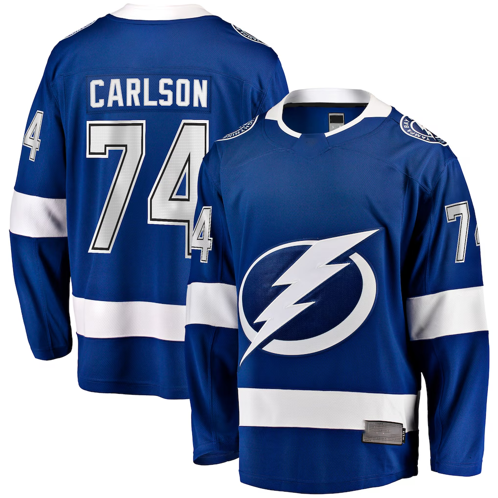 Friene TB.Lightning #74 John Carlson Blue Home Breakaway Jerseys