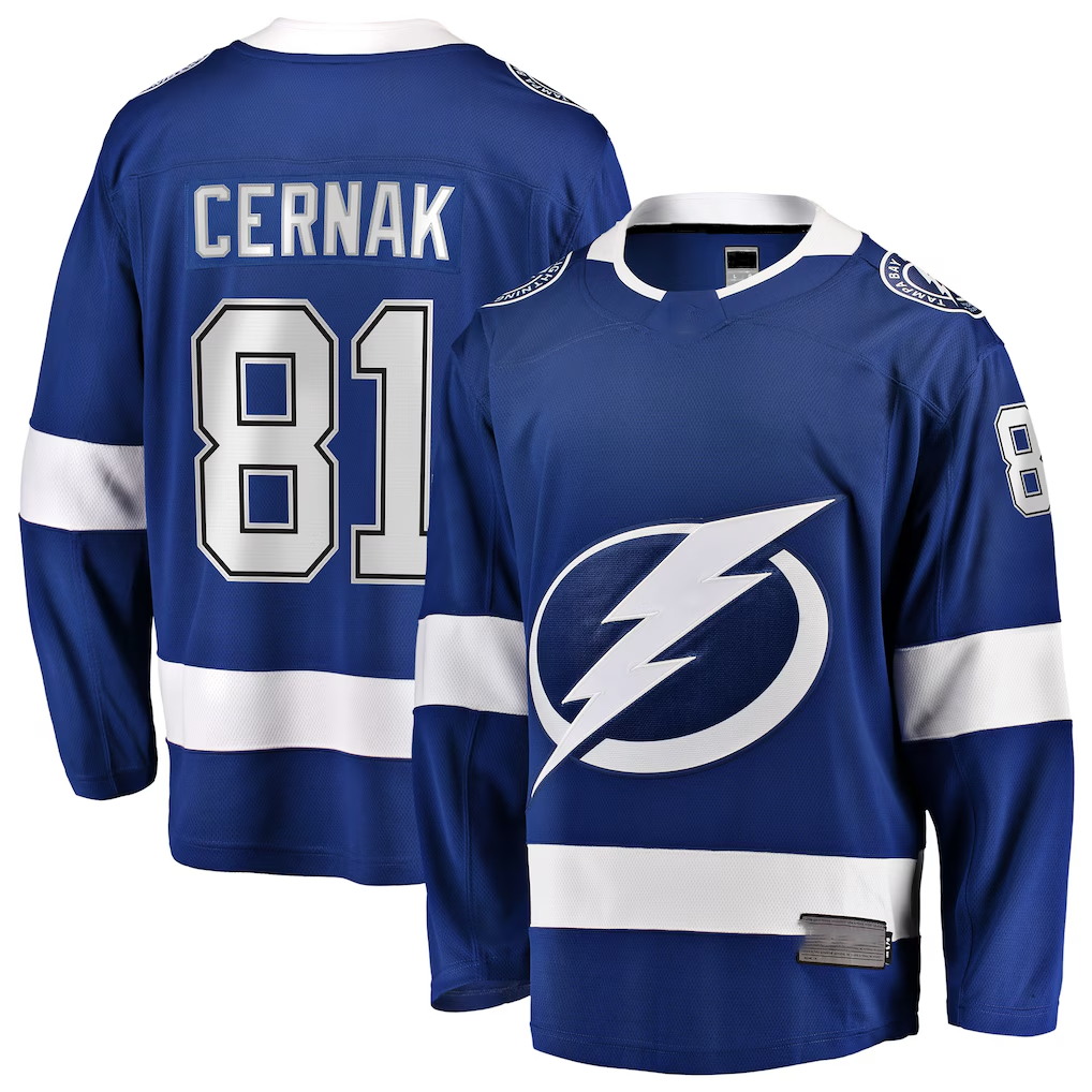 Friene TB.Lightning #81 Erik Cernak Blue Home Breakaway Player Jerseys