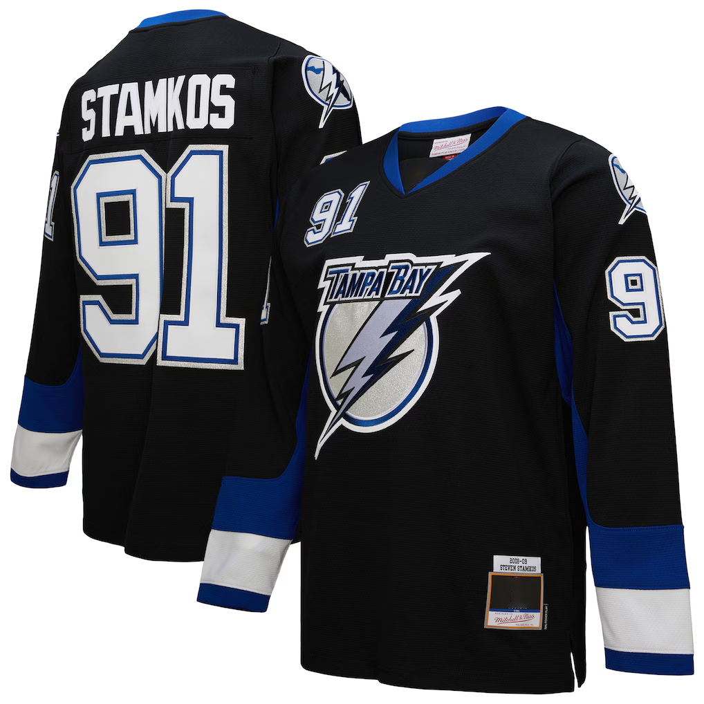 Friene TB.Lightning #91 Steven Stamkos Mitchell & Ness Black 2008?09 Power Play Jerseys