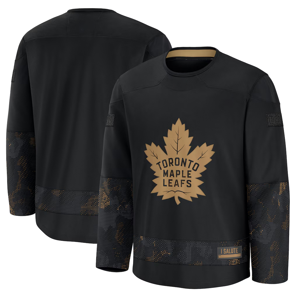 Friene TM.Leafs Black 2024 Military Appreciation Practice Jerseys