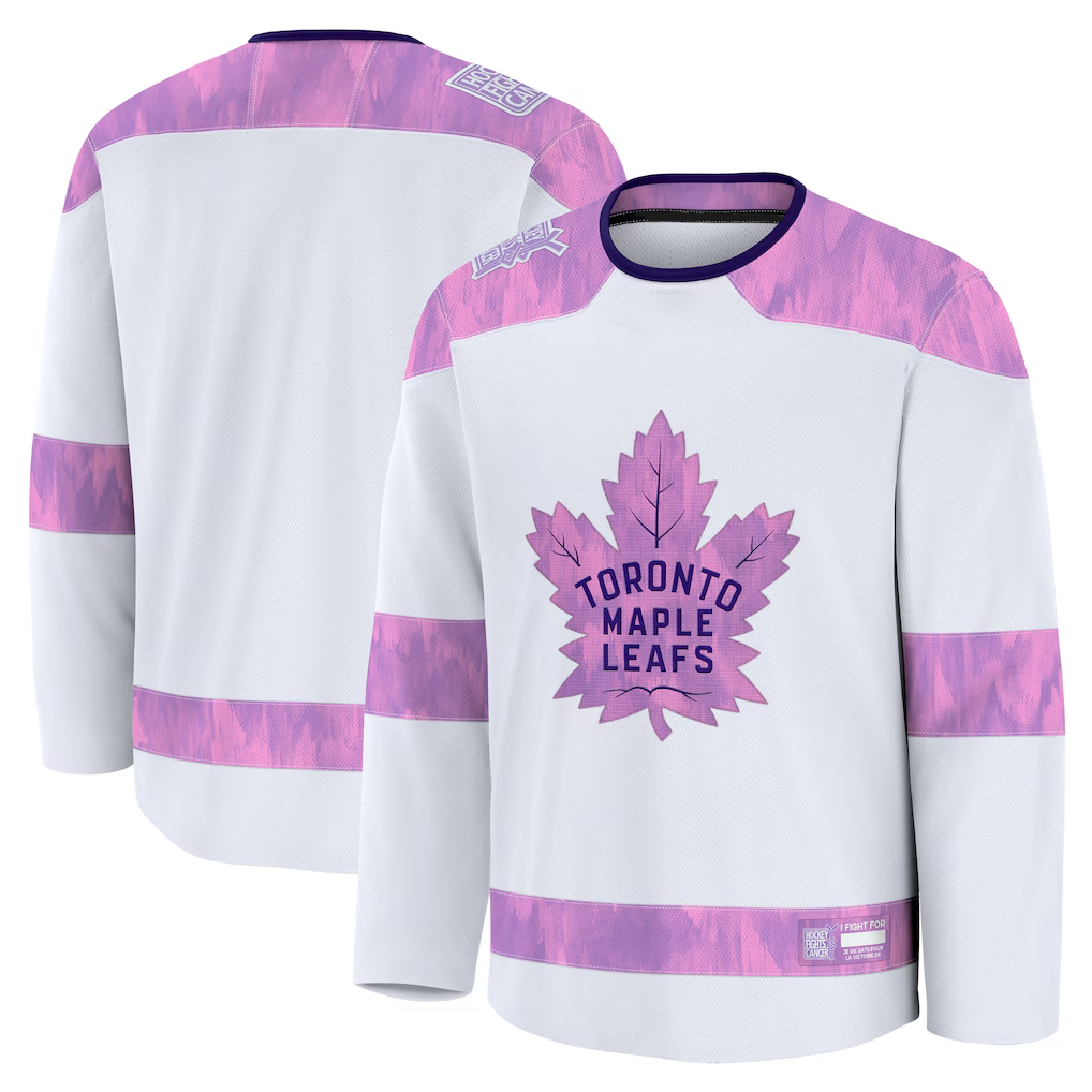 Friene TM.Leafs White 2024 Hockey Fights Cancer Practice Jerseys