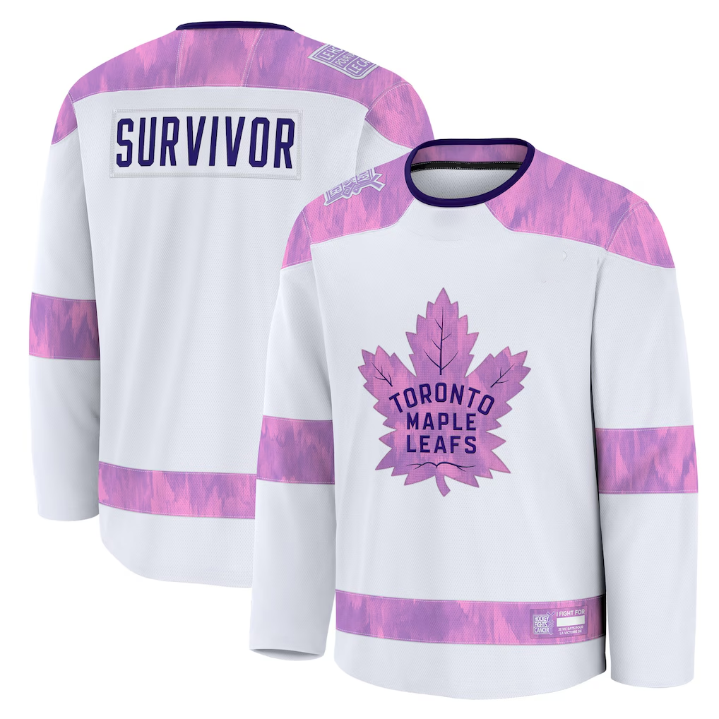 Friene TM.Leafs White Hockey Fights Cancer Survivor Practice Jerseys