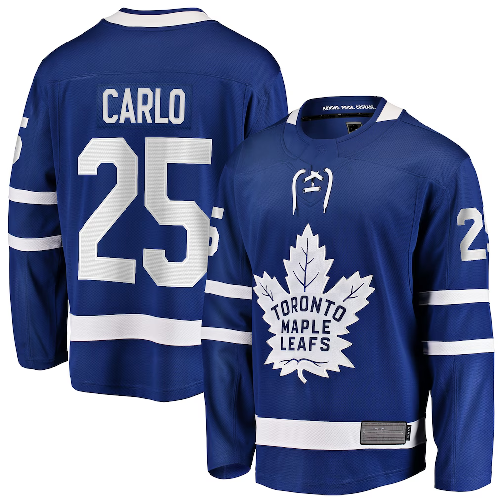Friene TM.Leafs #25 Brandon Carlo Blue Home Breakaway Jerseys
