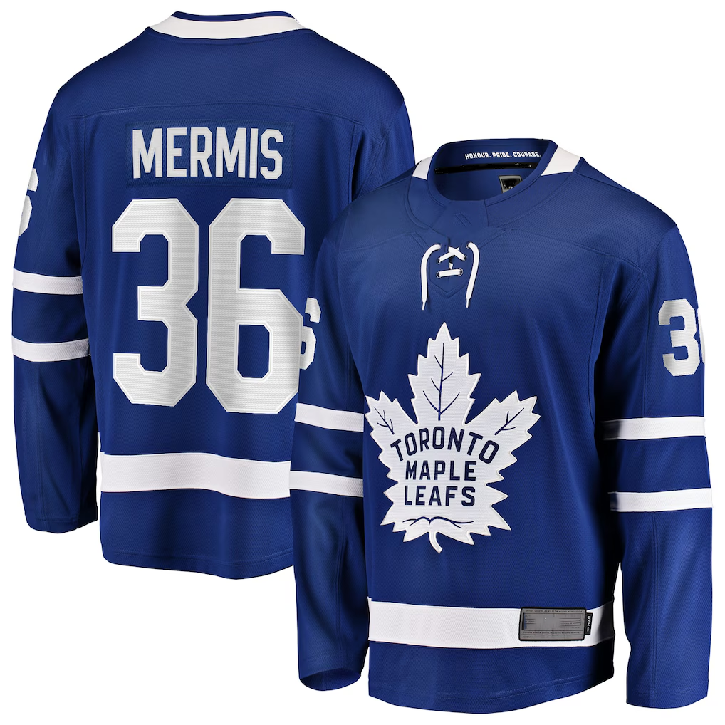 Friene TM.Leafs #36 Dakota Mermis Blue Home Breakaway Jerseys
