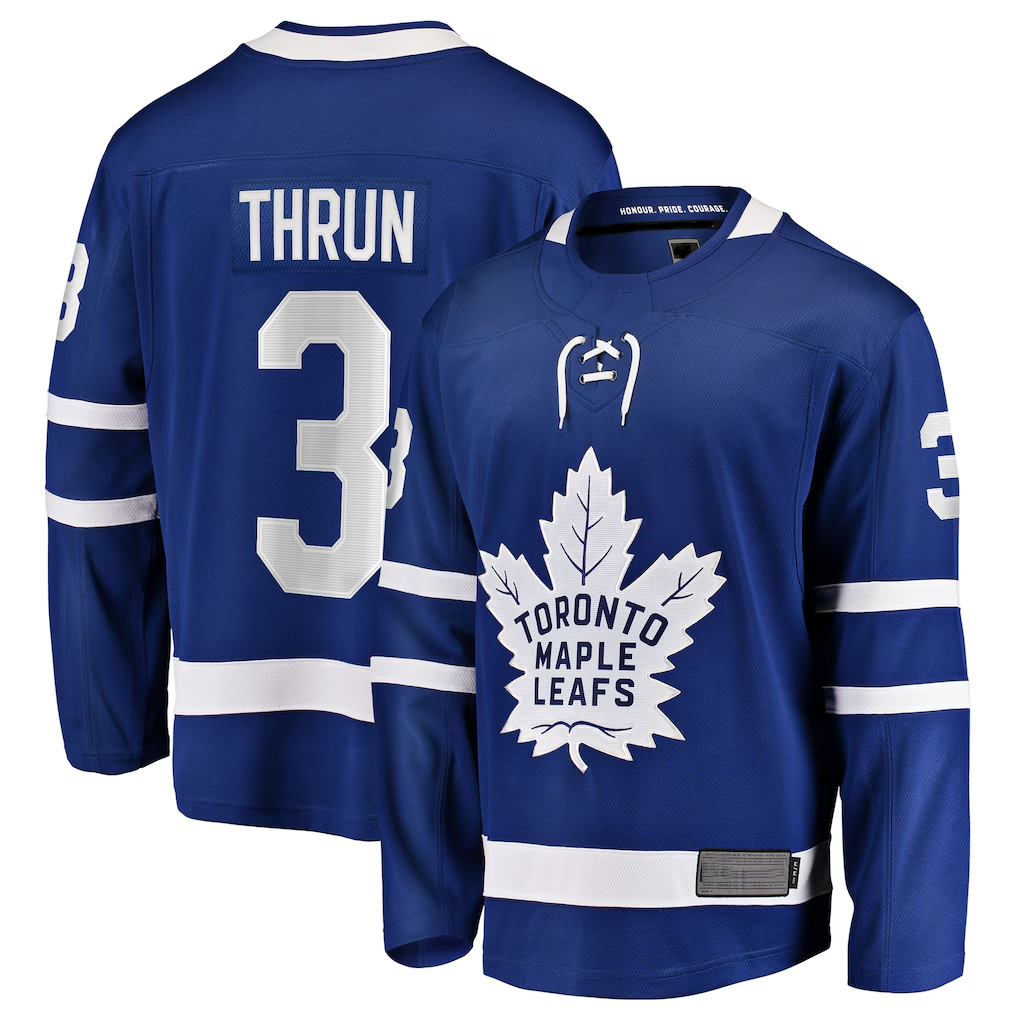 Friene TM.Leafs #3 Henry Thrun Blue Home Breakaway Jerseys
