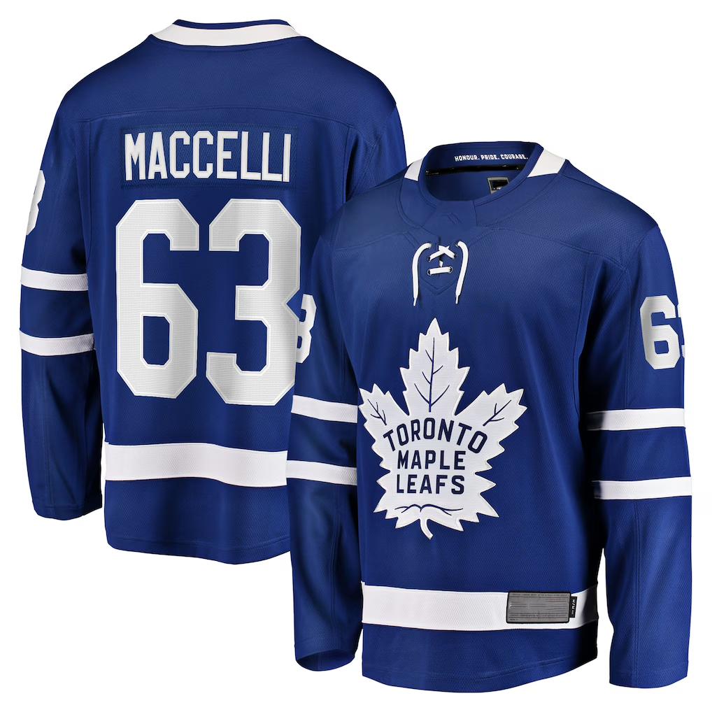 Friene TM.Leafs #63 Matias Maccelli Blue Home Breakaway Jerseys