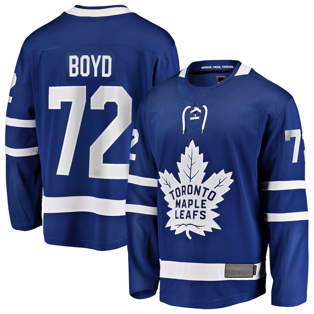 Friene TM.Leafs #72 Travis Boyd Blue Home Breakaway Jerseys