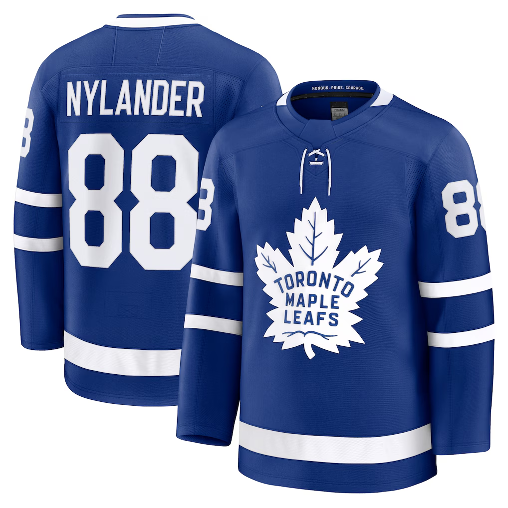 Friene TM.Leafs #88 William Nylander Blue Home Premium Jerseys