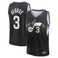 Friene U.Jazz #3 Keyonte George Black Fast Break Replica Stitched Jerseys - Statement Edition