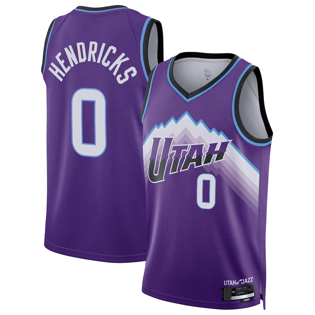 Friene U.Jazz #0 Taylor Hendricks Purple Swingman Stitched Jerseys- Icon Edition