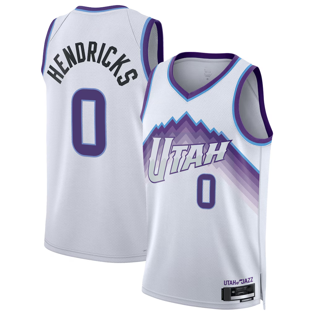 Friene U.Jazz #0 Taylor Hendricks White Swingman Stitched Jerseys - Association Edition